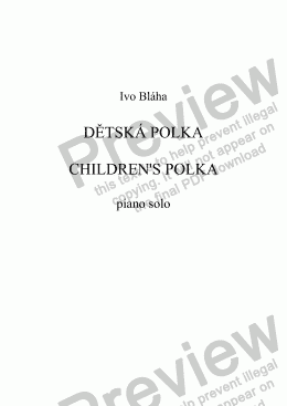 page one of CHILDREN’S POLKA (Dětská polka) for piano