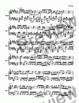 page one of Ragtime #127 in B Major, Op. 271