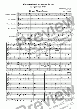 page one of Concert donné au souper du roy II (Lully fils)