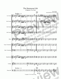 page one of The Strenuous Life: A Ragtime Two Step (10-piece)