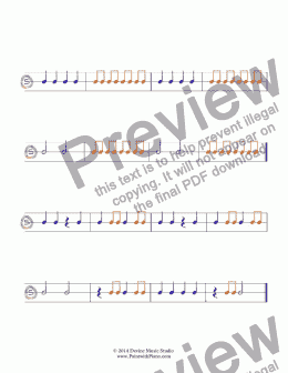 page one of Rhythm Worksheet