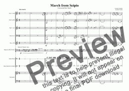 page one of March from Scipio for Brass Quartet with optional Keyboard & Percussion