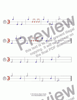 page one of Rhythm Worksheet