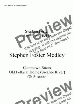 page one of Stephen Foster Medley