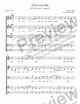 page one of If Ye Love Me (TALLIS) Eastertide Anthem for 3-part (SAB) mixed voices Choir, a cappella, arr. by Pamela Webb Tubbs