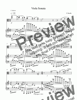 page one of Sonata for Viola and Piano, mvt 1