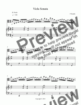 page one of Sonata for Viola and Piano, mvt 3