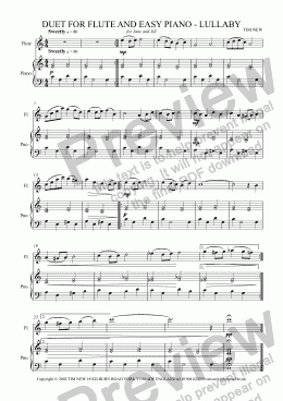 page one of DUET FOR FLUTE AND EASY PIANO - LULLABY