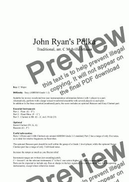 page one of John Ryan’s Polka (Fl, Fl/Ob, Cl)