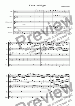 page one of Kanon und Gigue