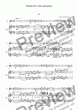 page one of Sonata for viola and piano, Op. 64 - II. Allegro