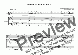 page one of Air from the Suite No. 3 in D for Flute & Keyboard