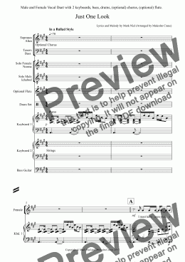 page one of Just One Look (Full Score)