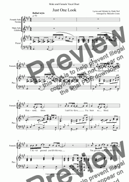 page one of Just One Look (Vocal Score)
