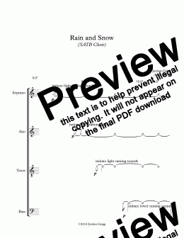 page one of Rain and Snow (SATB Choir)