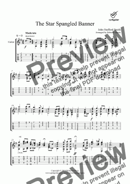 page one of The Star Spangled Banner for solo guitar