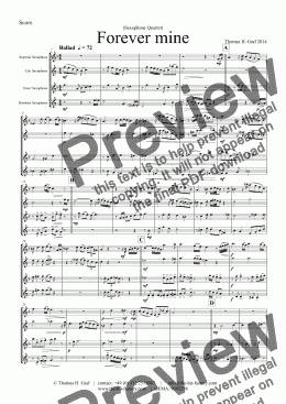 page one of Forever mine - Ballad (Saxophone Quartet)