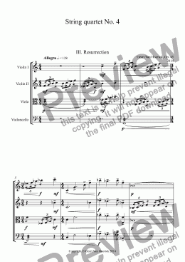 page one of String quartet No. 4, Op. 45 - III. Resurrection