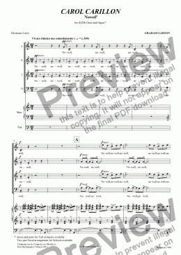 page one of CAROL - ’CAROL CARILLON’ for SATB Choir and Organ