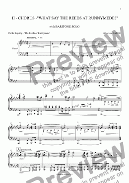 page one of MAGNA CARTA CANTATA Vocal Score No. 2 CHORUS with Solo "What say the reeds at Runnymede?" Vocal Score