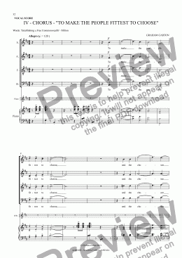 page one of MAGNA CARTA CANTATA Vocal Score No. 4 CHORUS (SATB) "To make the people fittest to choose" 