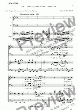 page one of MAGNA CARTA CANTATA Vocal Score No. 8 CHORUS (TTBB) "He fed the flame"