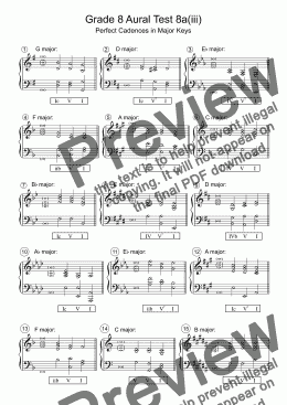 page one of Grade 8 Aural Test 8a(iii)