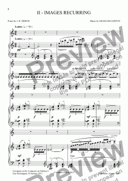 page one of *NO NEED TO TELL ME Song Cycle for High Voice and Piano No.2 “Images recurring”