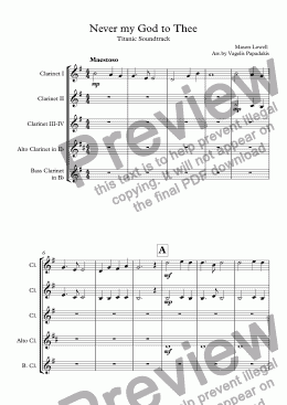 page one of Never my God to Thee Titanic Soundtrack