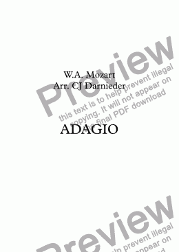 page one of Adagio (from String Quartet No. 1)