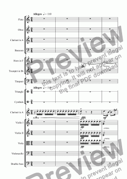 page one of Clarinet concerto