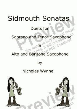page one of Sidmouth Sonatas for Saxophones