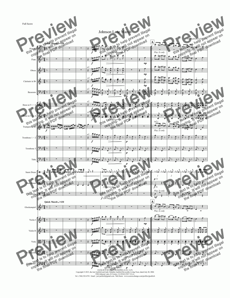 Johnson Lane March (Orchestra) - Download Sheet Music PDF file