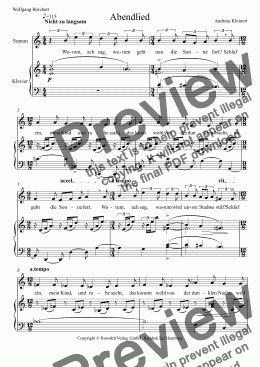 page one of Abendlied - Sopran