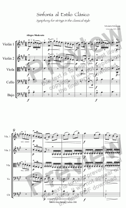 page one of Symphony for strings in the classical style