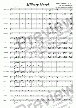 page one of Military March (for brass band)