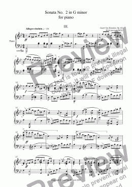 page one of Sonata No. 2 in G minor for piano, Op. 65 - III. Allegro risoluto