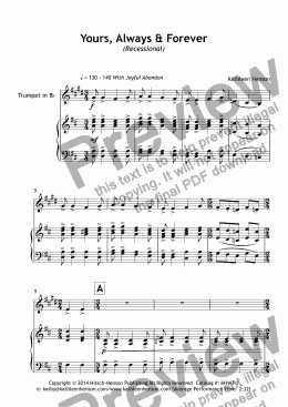 page one of Yours, Always & Forever (Wedding Recessional for Trumpet & PIano) 