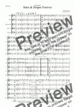 page one of Stars & Stripes Forever - Wind Quintet