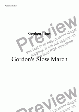 page one of Piano: Gordon’s Slow March - Piano Reduction