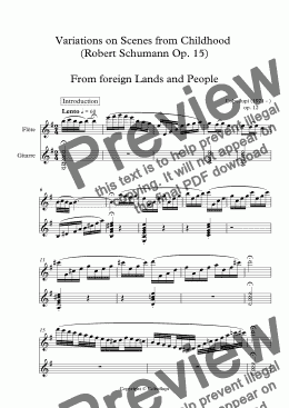 page one of Variations on Scenes from Childhood  (Robert Schumann Op. 15)  From foreign Lands and People