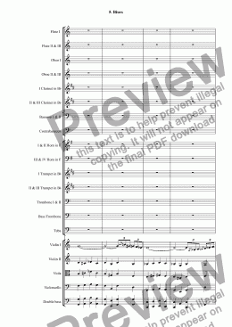 page one of Themes with Variations for Orchestra: 5. Blues