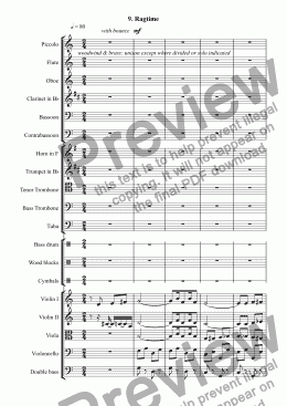 page one of Themes with Variations for Orchestra: 9. Ragtime