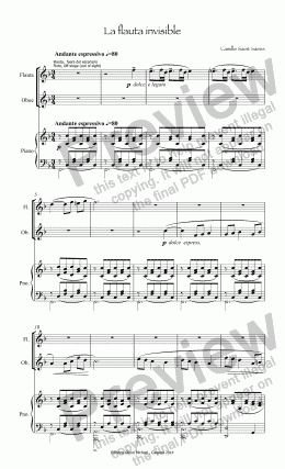 page one of Saint Saens La flauta invisible