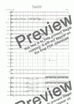 page one of The Lady Of Shalott Symphonic Poem