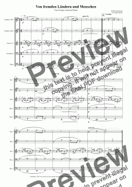 page one of Von fremden Ländern und Menschen for Brass Quintet