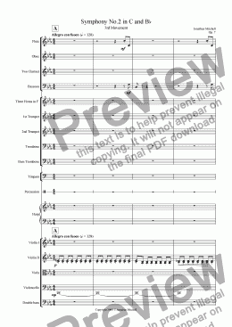 page one of Symphony No.2 - Third Movement. Op 7