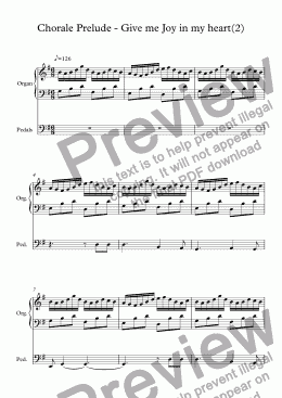 page one of Chorale Prelude - Give me Joy in my heart(2)