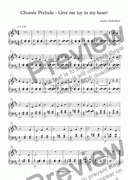 page one of Chorale Prelude - Give me joy in my heart