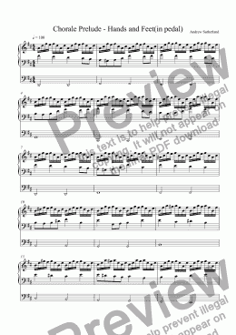 page one of Chorale Prelude - Hands to work and feet to run(1)